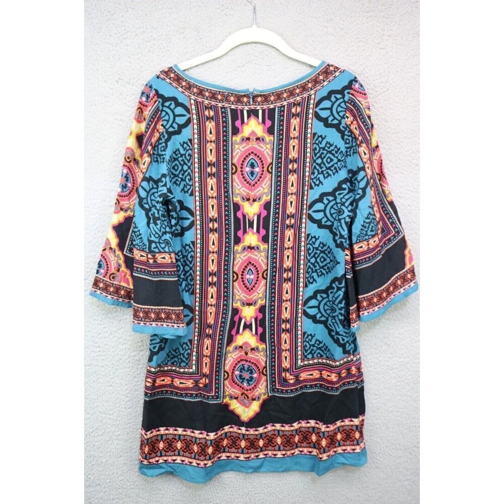 Flying Tomato 3/4 Belled Sleeves Tunic/Mini Dress-Small-Silky-Boho-Cottagecore - Picture 9 of 12